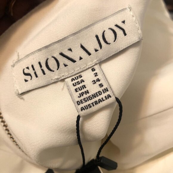SHONA JOY Knot Draped Ivory Dress Sz. 2 - Picture 6 of 8